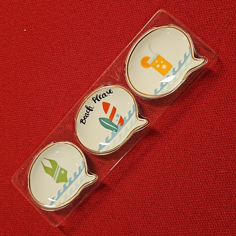 JT Rose 3 pc.tea bag spoon trinket trays condiments NIB Beach designs tropical